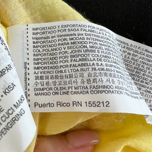 MNG by Mango Yellow Long Sleeve Boxy Popover Shirt Button-Up Ruffle Collar S - Picture 7 of 7